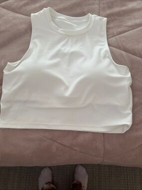 Natural Feelings Sports Bras for Women,Sleeveless Fitness Crop Tops, White - NWT